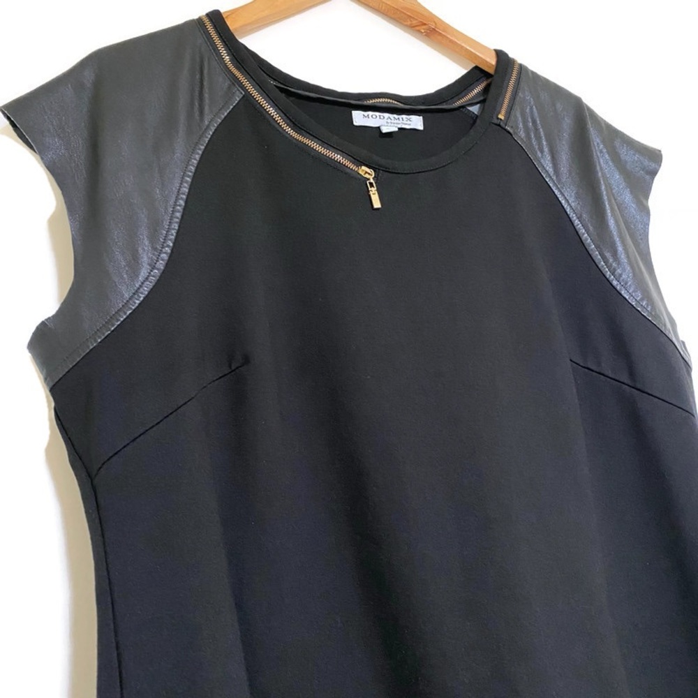 MODAMIX BY BRANDON THOMAS VEGAN LEATHER TOP